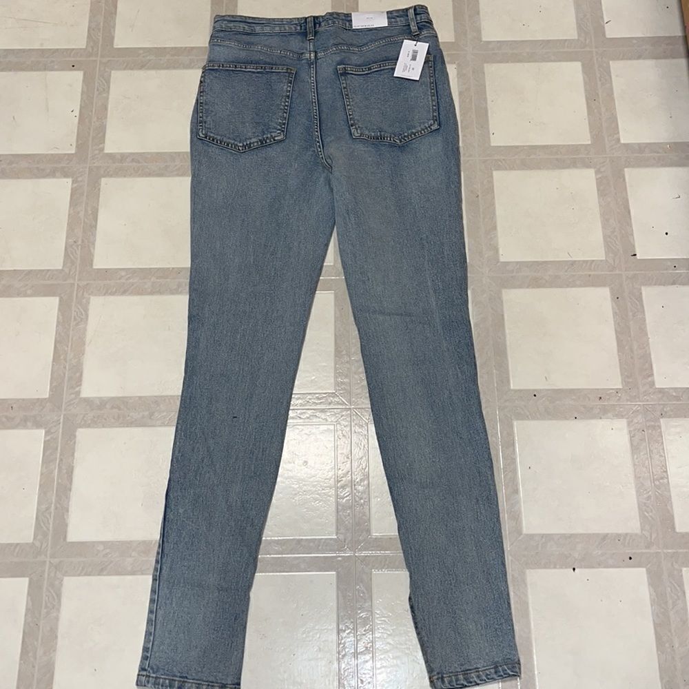 NEW WITH TAG WOMEN’S SIZE 30 STRETCH WEWOREWHAT SLIT HEM JEAN IN LIGHT VINTAGE - Picture 10 of 10